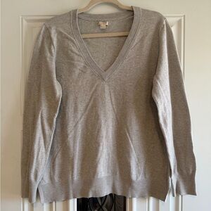 J. Crew Light Gray V-Neck Sweater